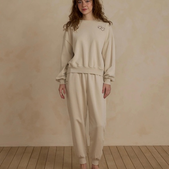 Rylee + Cru Pants - Rylee Cru Cream Joggers